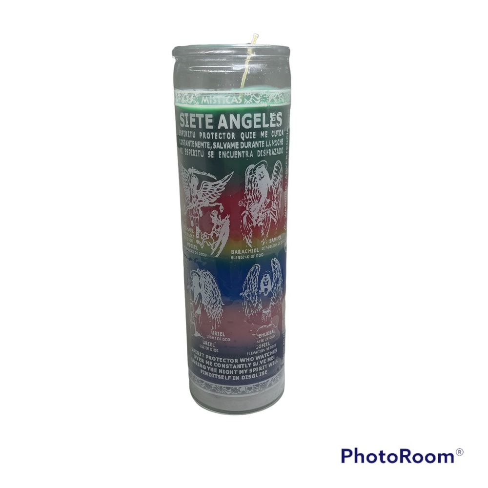 7angels 13sacred cherubs 7days candle/vela 7Angeles 13 querubines 7colors candle
